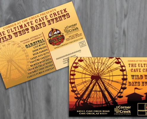 One Stop Mail Direct Marketing Services Postcard Sample with the ultimate cave creek wild west days events