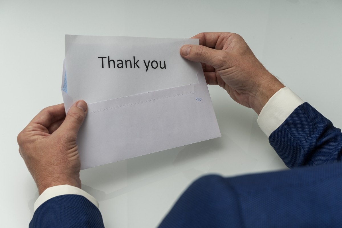 How to increase donations opening a thank you note web