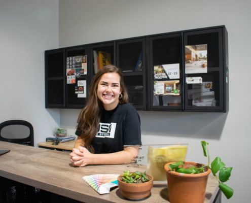 Design Corner with employee at desk