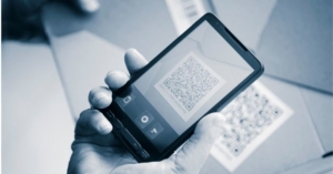 QR code on direct mail postcard