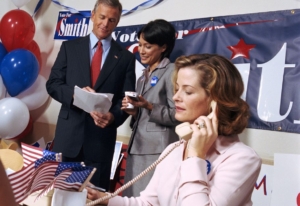 political candidate on phone talking to a potential supporter